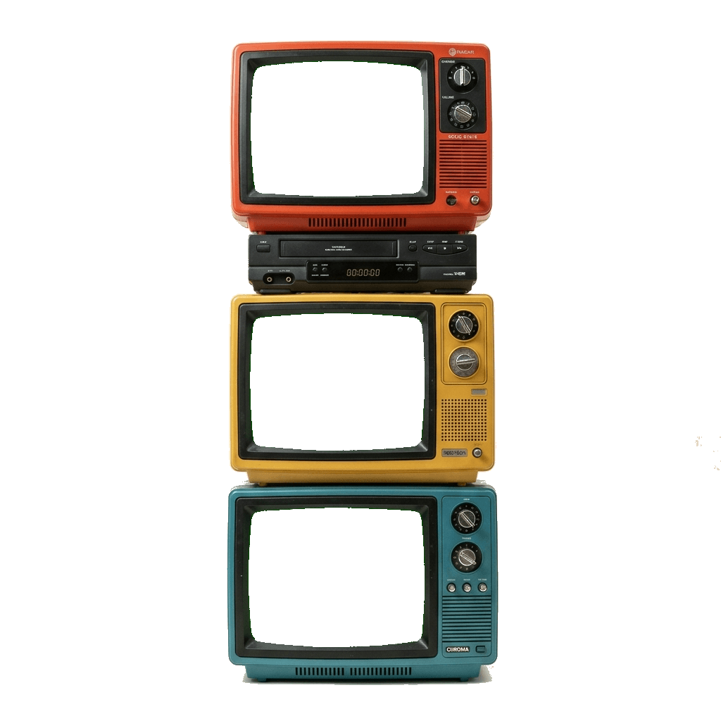 Stacked retro TVs